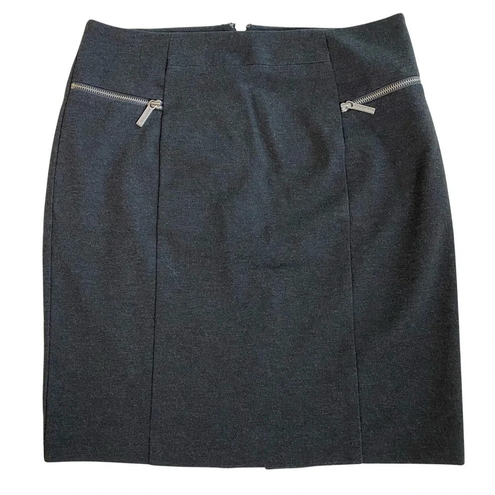 Michael Kors Women's Pencil Skirt Size 12 Dark‎ Grey Knee Length Business Casual